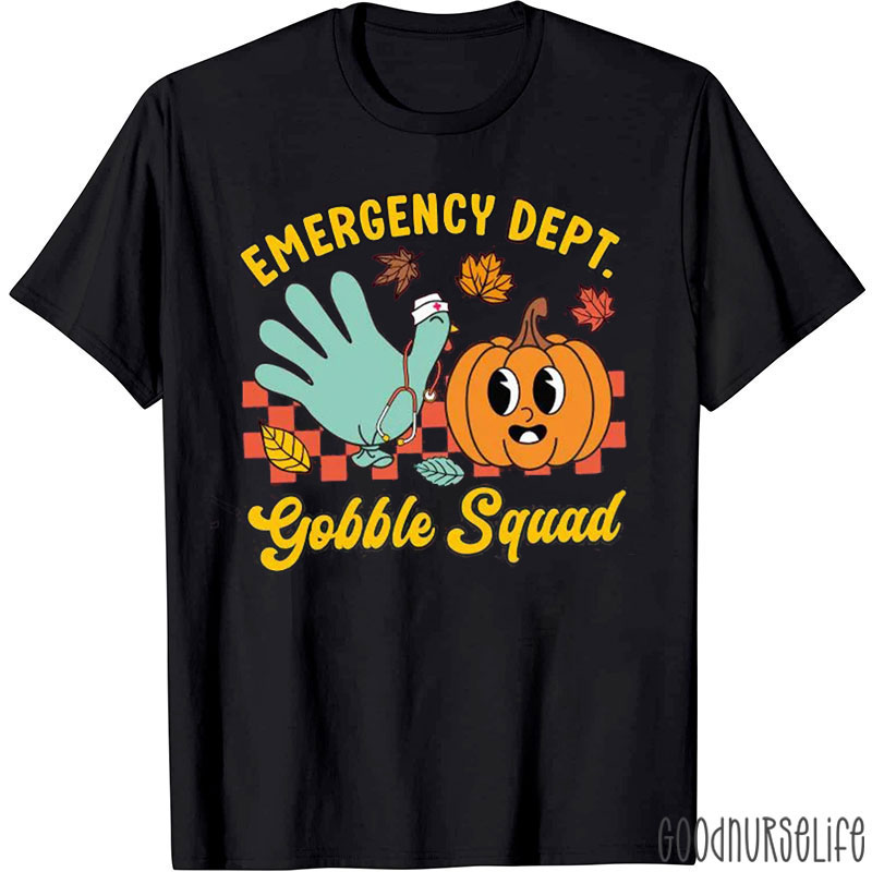 Personalized Thanksgiving Gobble Squad Nurse T-Shirt