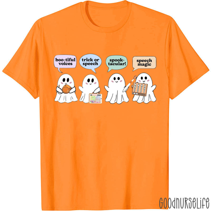 Speech Therapy Halloween Trick Or Speech SLP T-Shirt