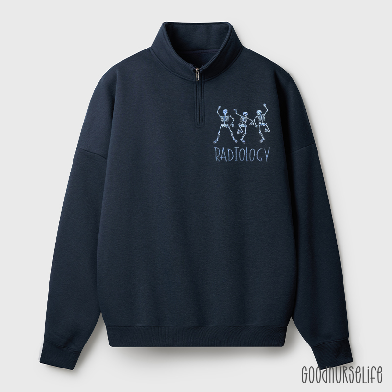 Dancing Skeletons Radiology Quarter Zip Sweatshirt