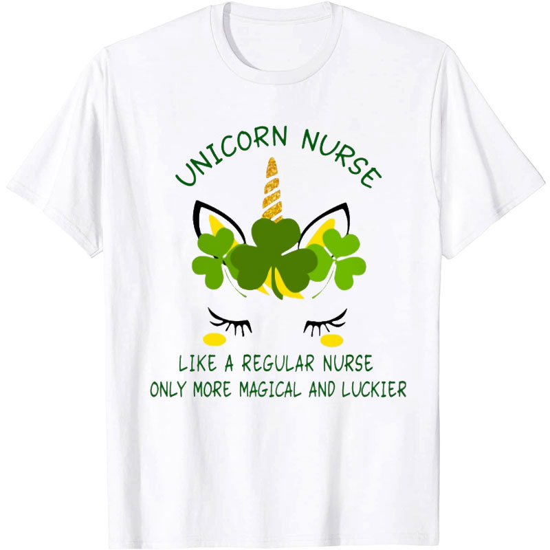Nurse Unicorn St Patrick Nurse T-Shirt