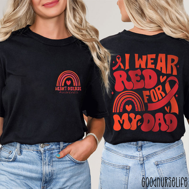 Personalized I Wear Red For Heart Warrior Two Sided T-Shirt