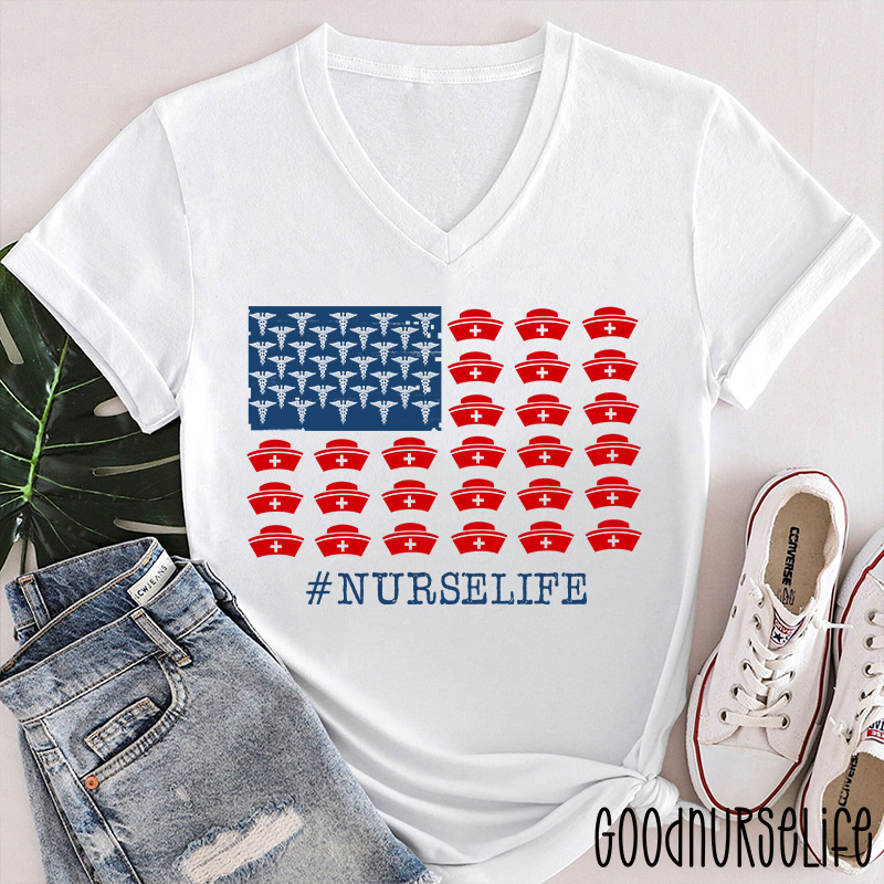 This Is The Life Of A Nurse Female V-Neck T-Shirt