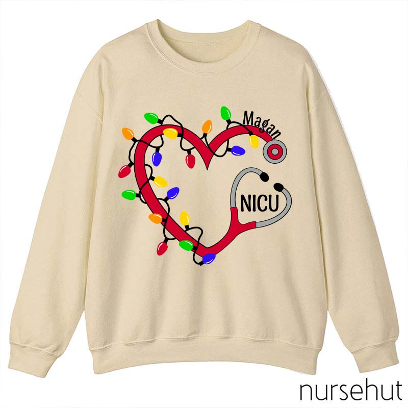Personalized Christmas Lights Nurse Sweatshirt
