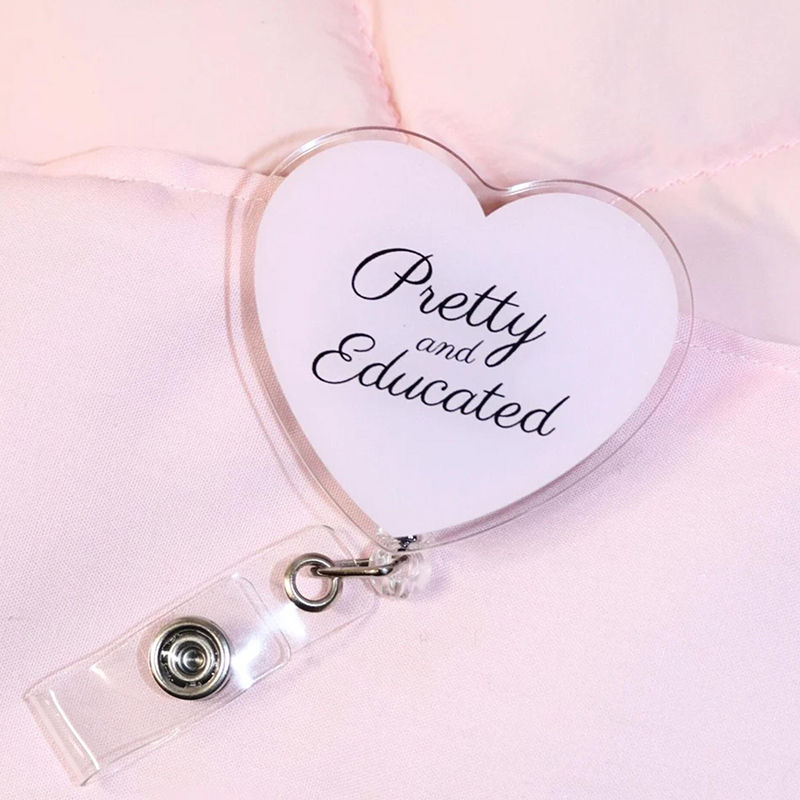 Pretty And Educated Nurse Badge Reel