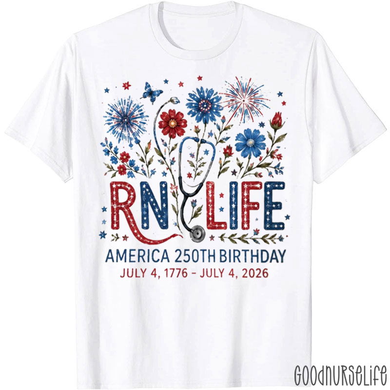Personalized Floral 4th Of July America 250TH Birthday T-Shirt