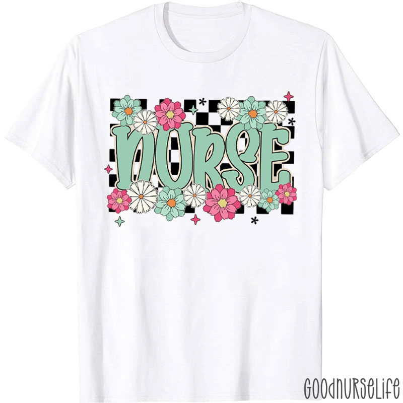 Floral Nurse Coquette Bow Nurse T-Shirt