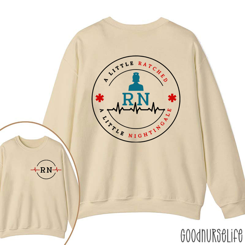 RN Ratched & Nightingale Nurse Two Sided Sweatshirt