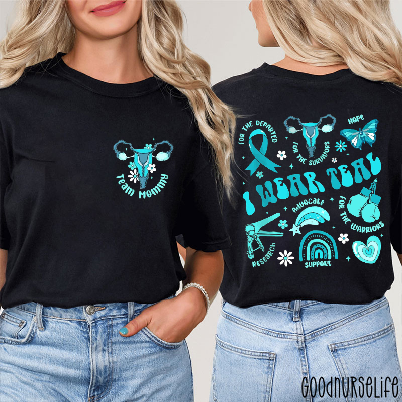 Personalized I Wear Teal For Hope Two Sided T-Shirt