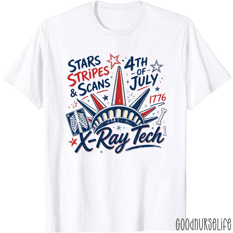 Stars Stripes And Scans Xray Tech T-Shirt