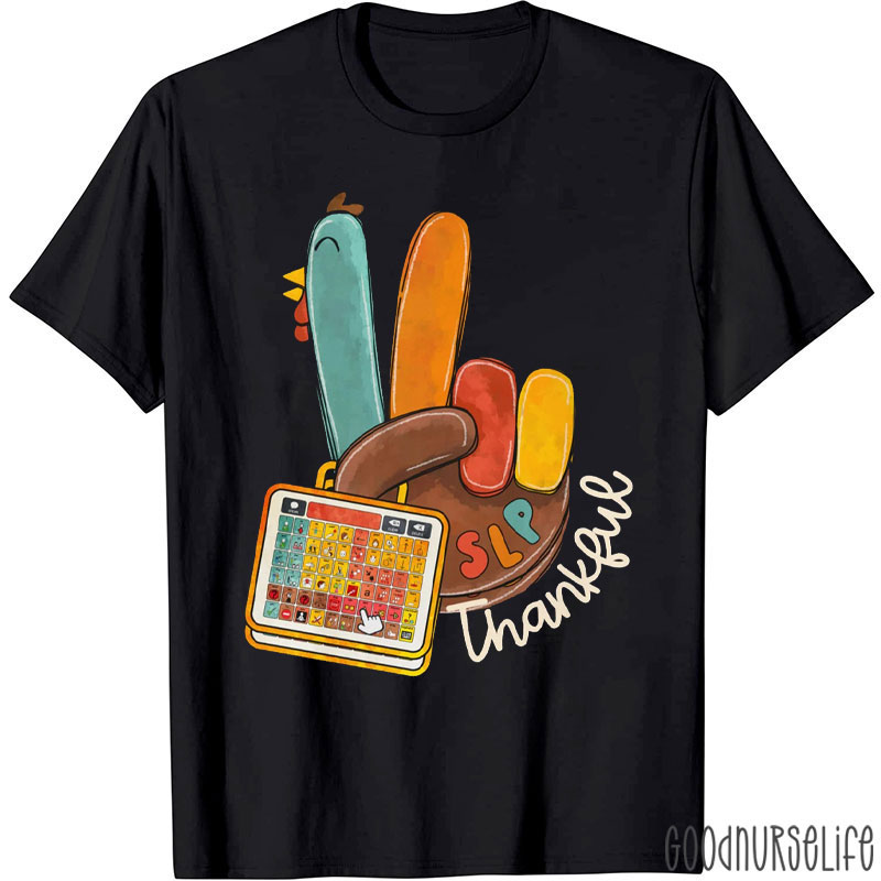 Thankful Speech Therapy Turkey Hand T-Shirt