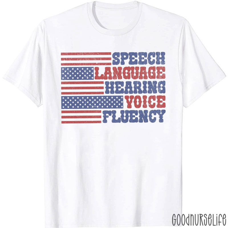 SLP Speech Language Hearing Voice Fluency T-Shirt