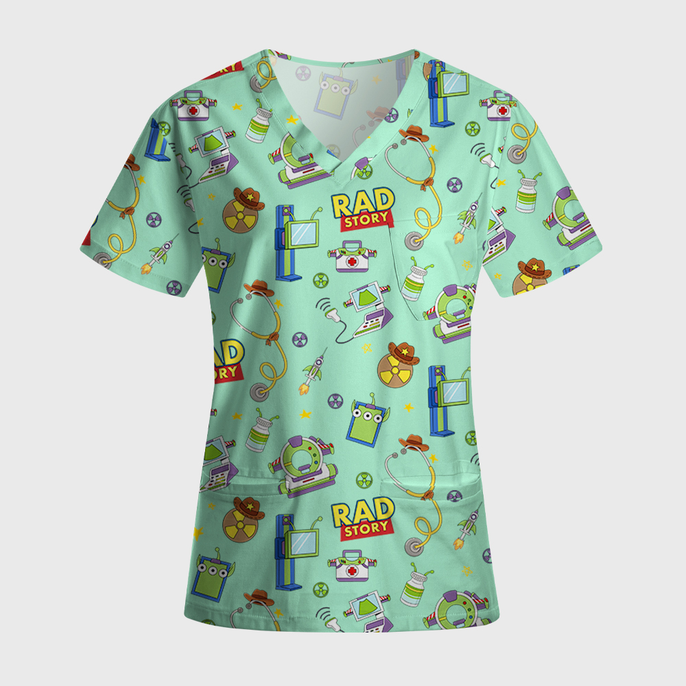 Rad Story Cute Icon Antimicrobial Scrubs Sets