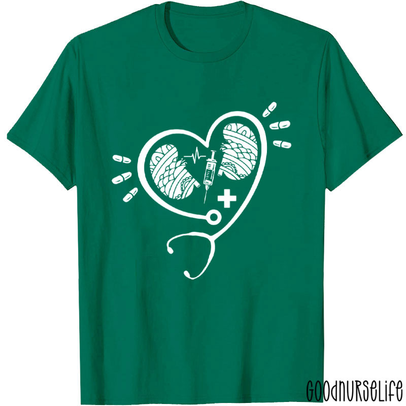 Dialysis Tech Kidney Stethoscope Heart Nurse T-Shirt