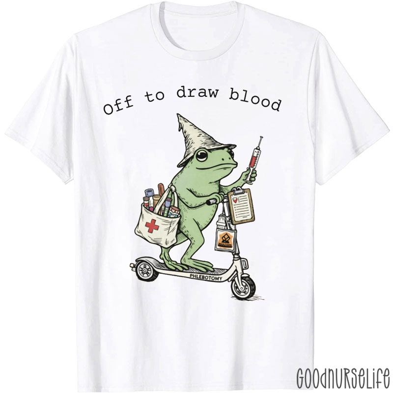 Funny Frog Off To Draw Blood T-shirt