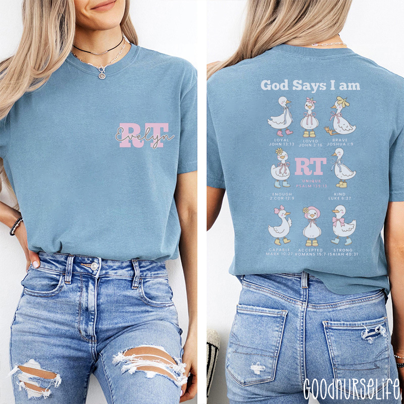 Personalized Christian Respiratory Therapy Goose Two Sided T-Shirt