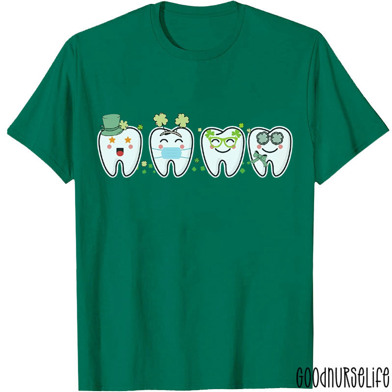 Saint Patrick's Day Clover Dental Squad T-Shirt
