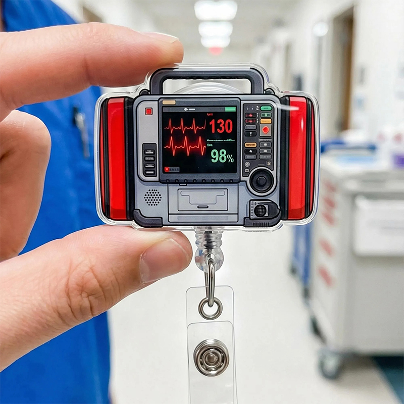 Funny Defibrillator Badge Reel