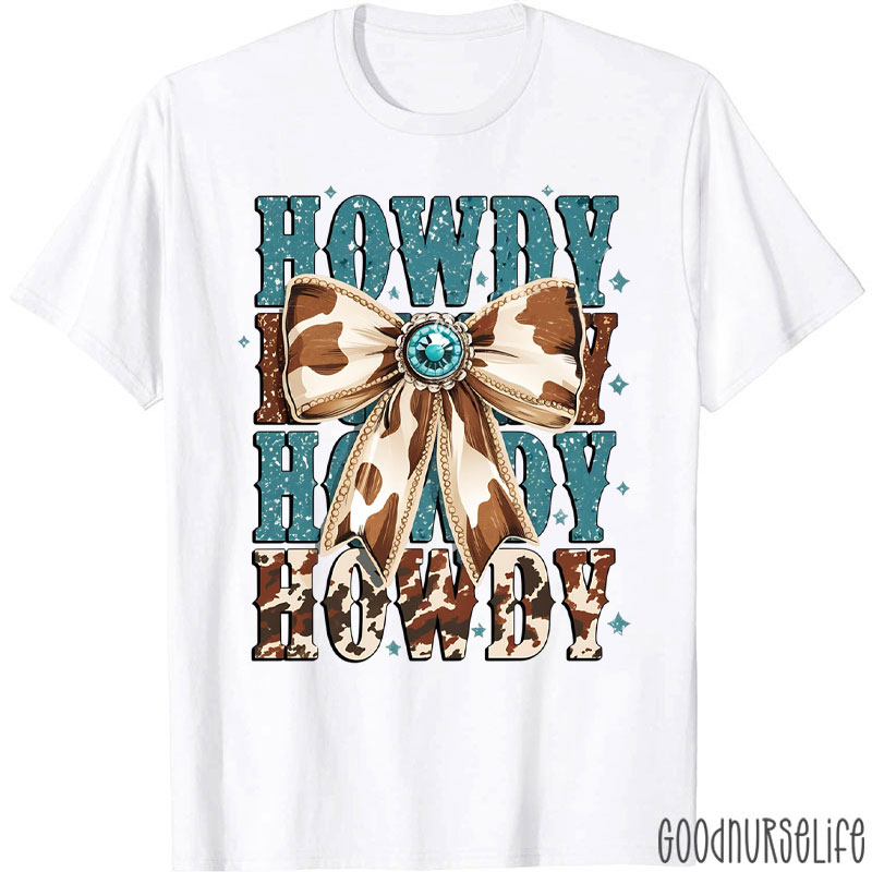 Western Howdy Bow Nurse T-Shirt