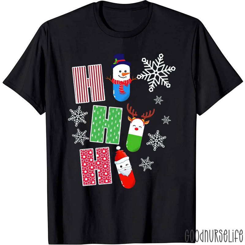 Ho Ho Ho Festive Pill Character T-Shirt