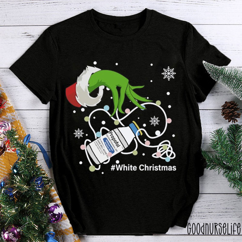 White Christmas Beautiful Christmas Nurse T-shirt