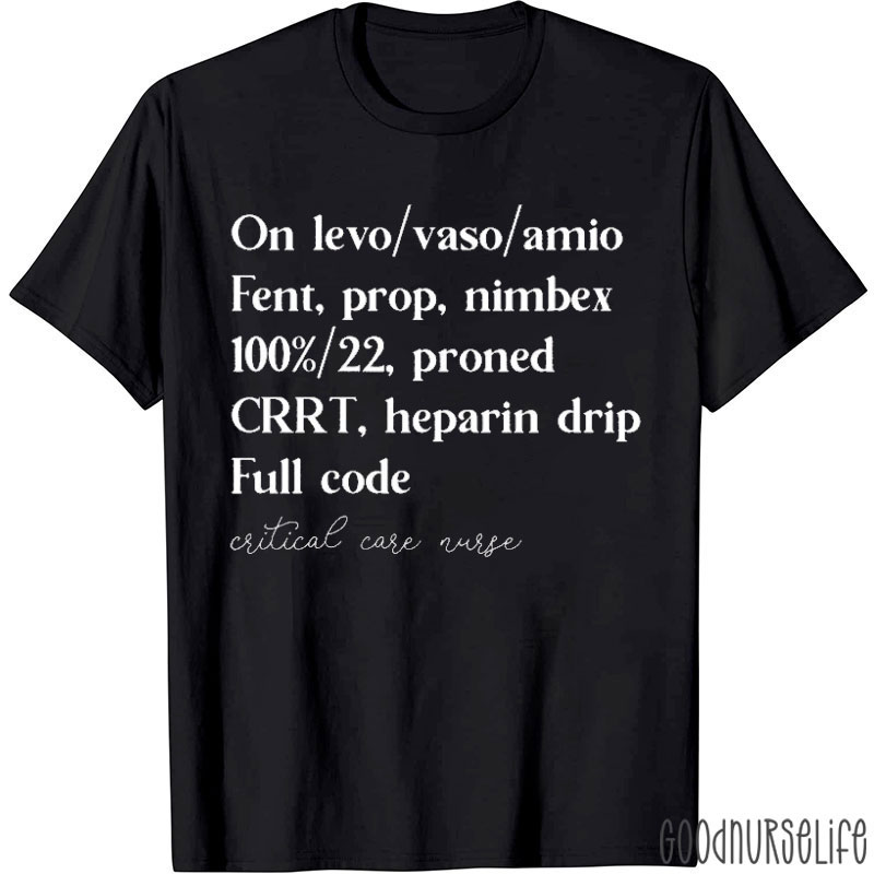 Critical Care Lexicon Nurse T-Shirt