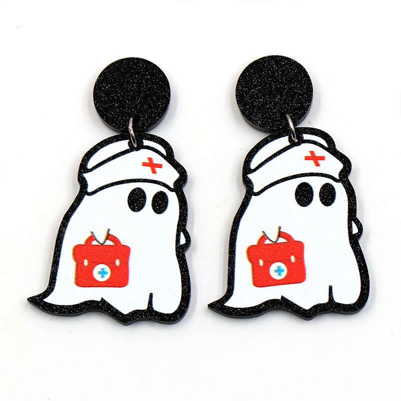 The Little Ghost Nurse Acrylic Earrings