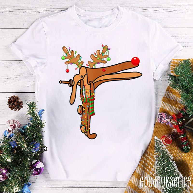 Obstetrics Gynaecology Reindeer Speculum Nurse T-shirt