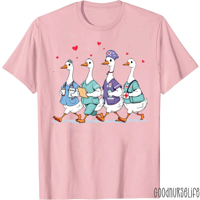 Valentine's Goose Nurse T-shirt