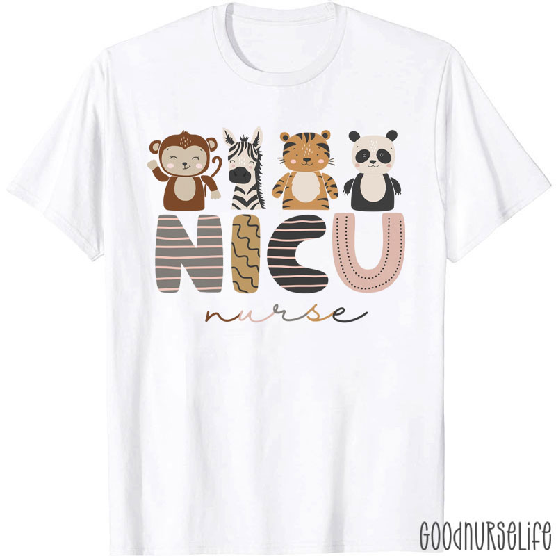 NICU Nurse Animal Neonatal Intensive Care Unit Nurse T-Shirt
