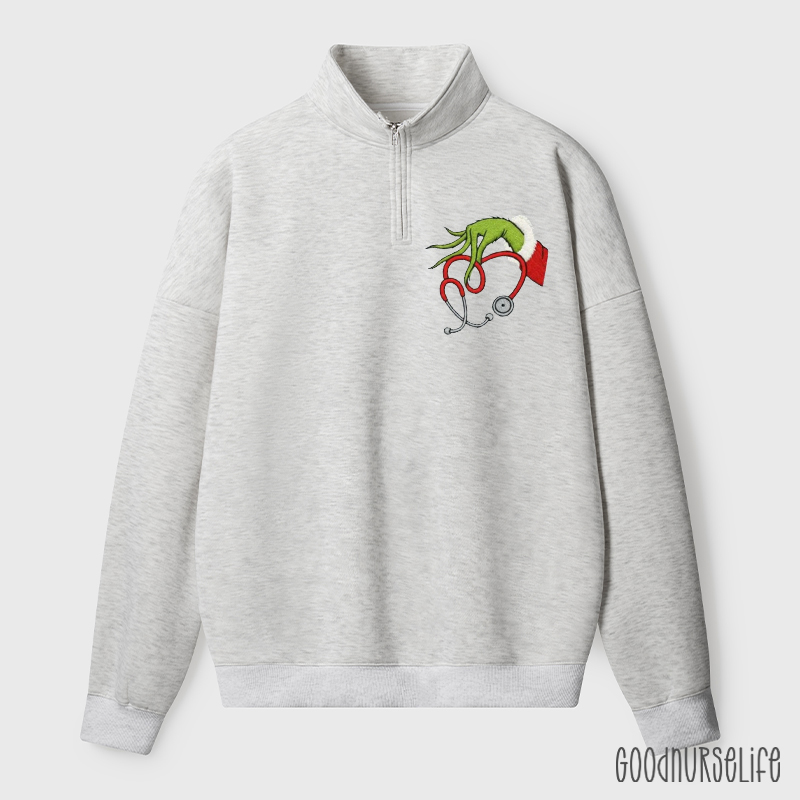 Christmas Stethoscope Quarter Zip Sweatshirt