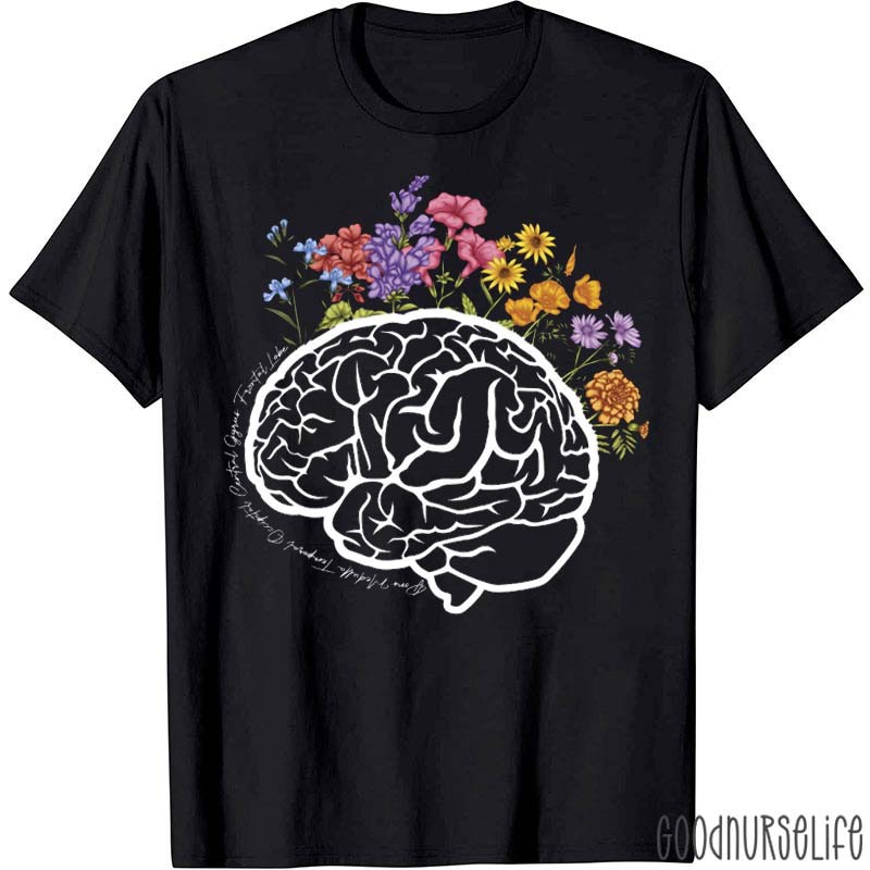 Wildflower Brain Anatomy Nurse T-Shirt