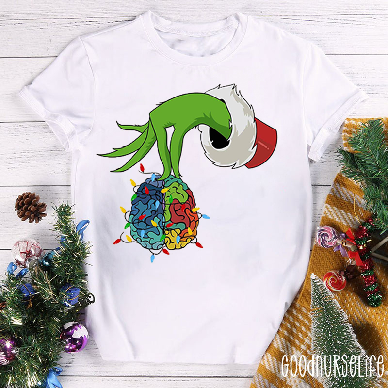 Science Brain Anatomy Christmas Neuro Nurse T-shirt