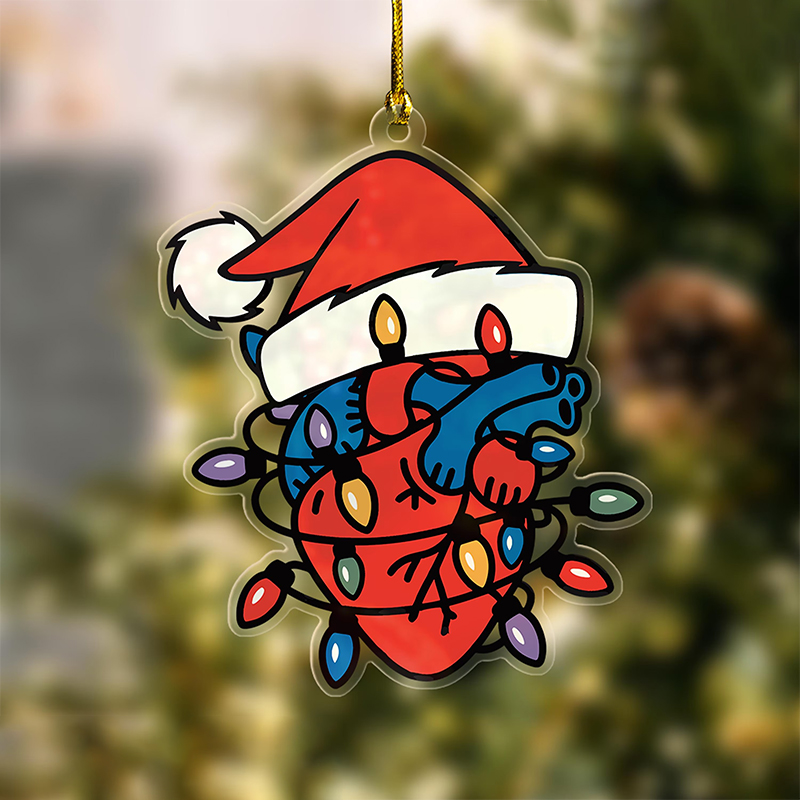 Anatomical Heart  Acrylic Christmas Ornament