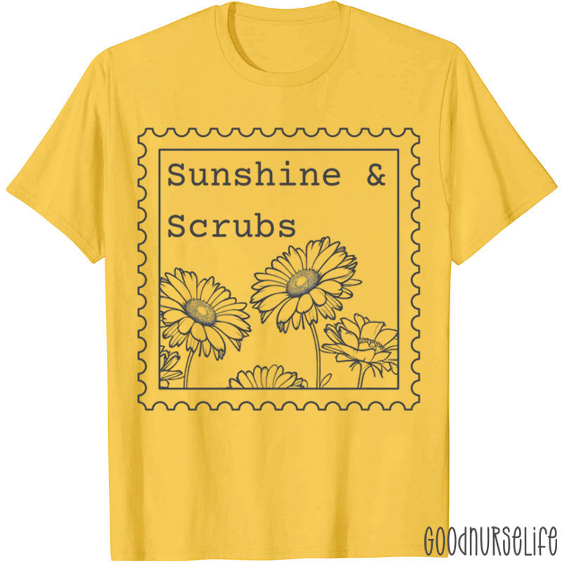 Floral Sunshine And Scrubs Registered Nurse T-Shirt