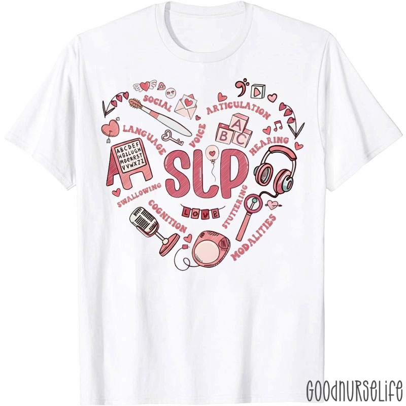 Valentine Heart Speech Language Pathologist T-shirt