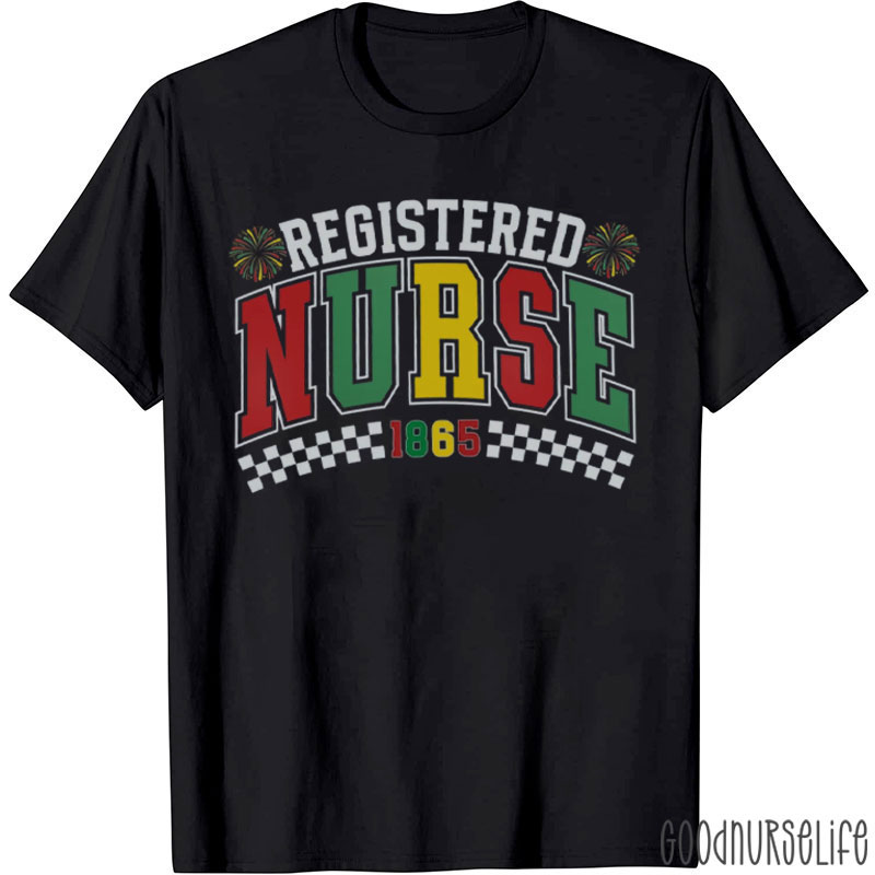 Personalized Juneteenth Registered Nurse T-Shirt