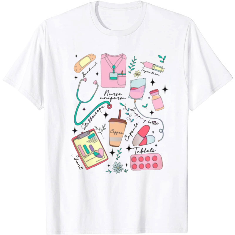Retro Nurse Stuff Stethoscope Nurse T-Shirt