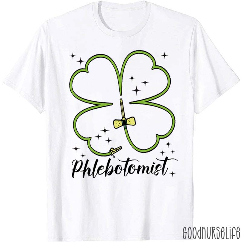 Phlebotomist Clover Nurse T-Shirt