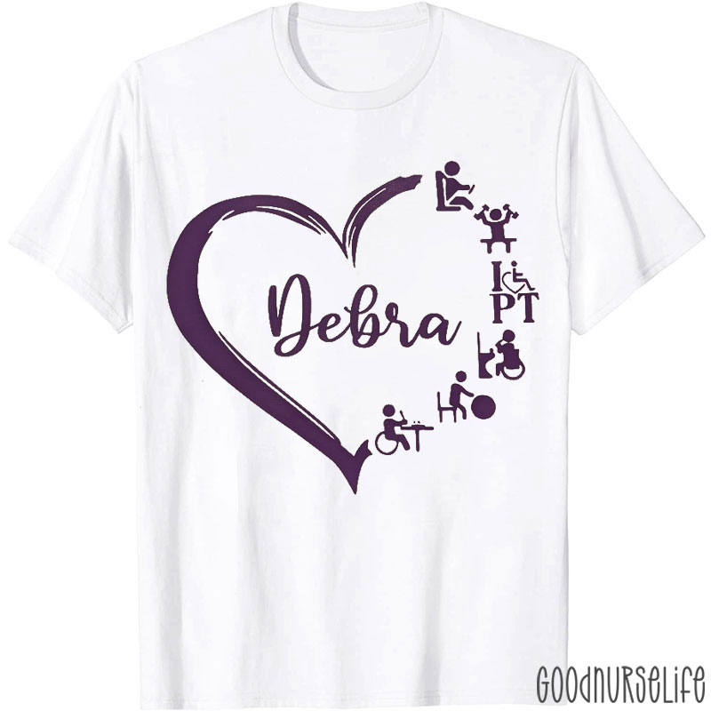 Personalized Physical Therapy Distressed Heart Nurse T-shirt