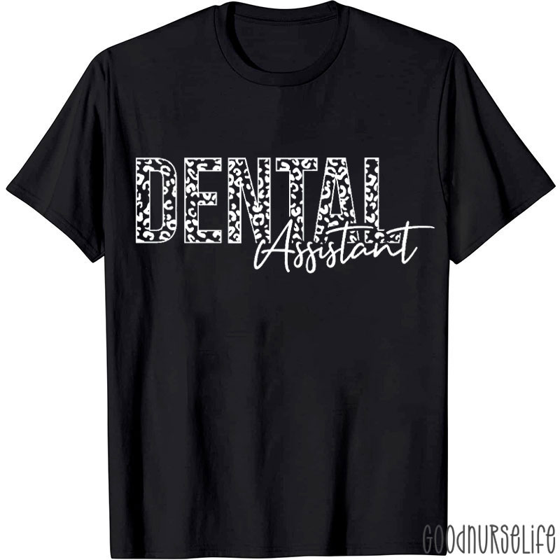 Leopard Printed Dental Assistant Nurse T-shirt
