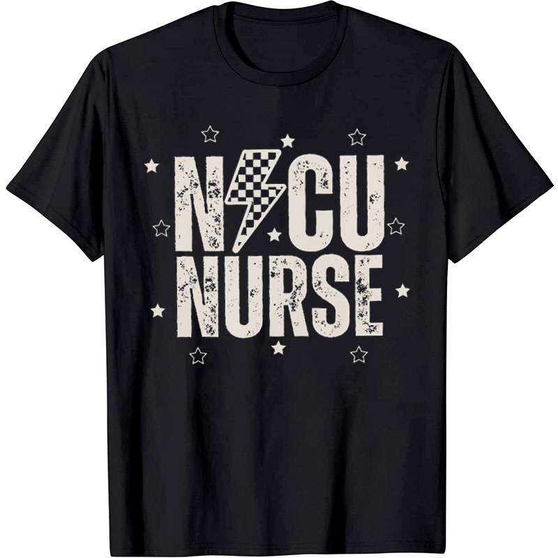 Personalized Checkerboard Star Nurse T-Shirt