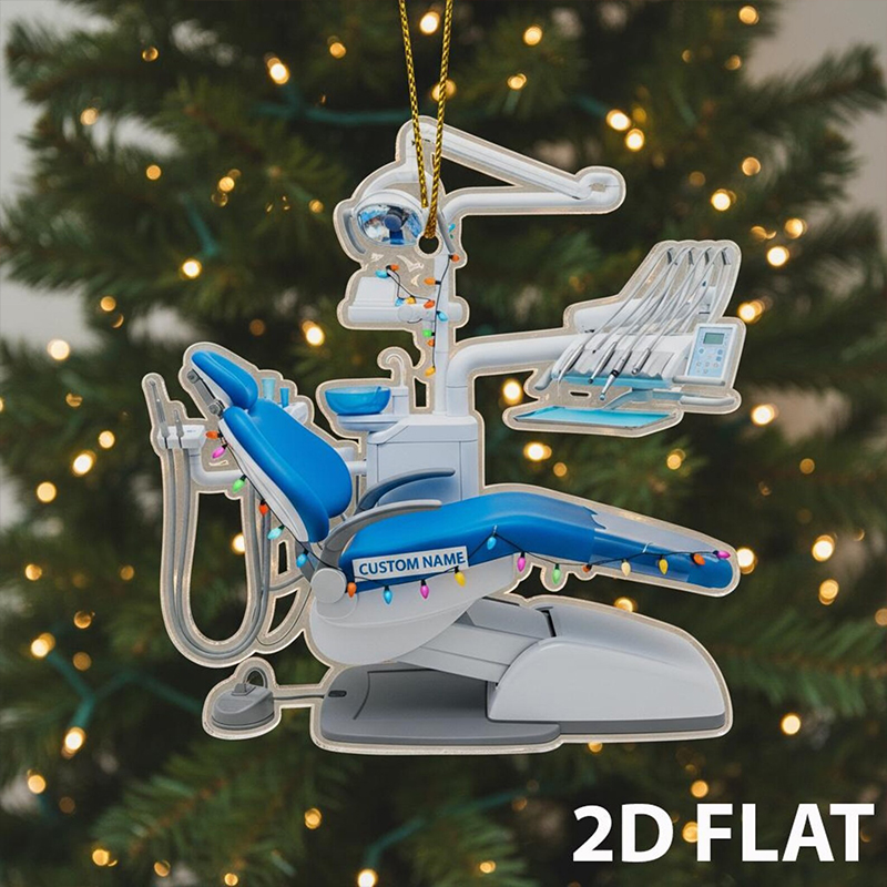 Personalized Dentist Chair Acrylic Christmas Ornament