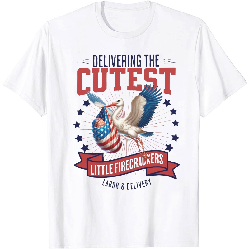 Delivering The Cutest Little Firecrackers Nurse T-shirt