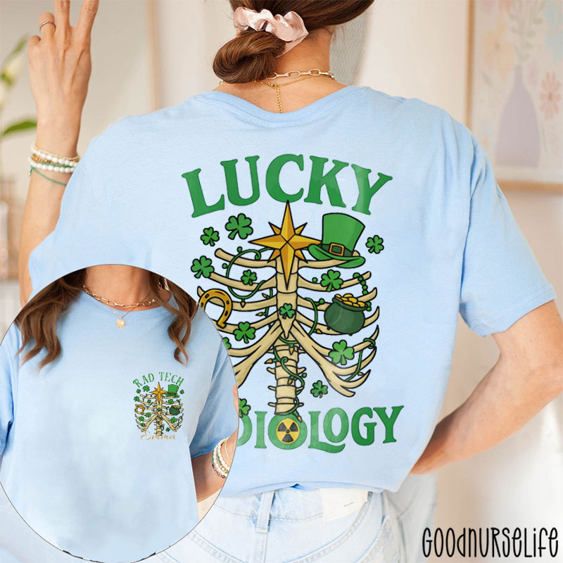 Personalized Rad Tech Lucky Radiology Two Sided T-Shirt