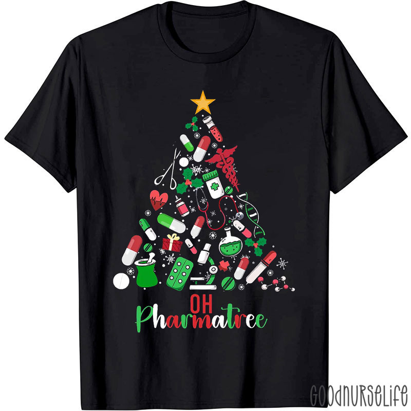 Oh Pharmatree Medical Christmas Tree T-Shirt