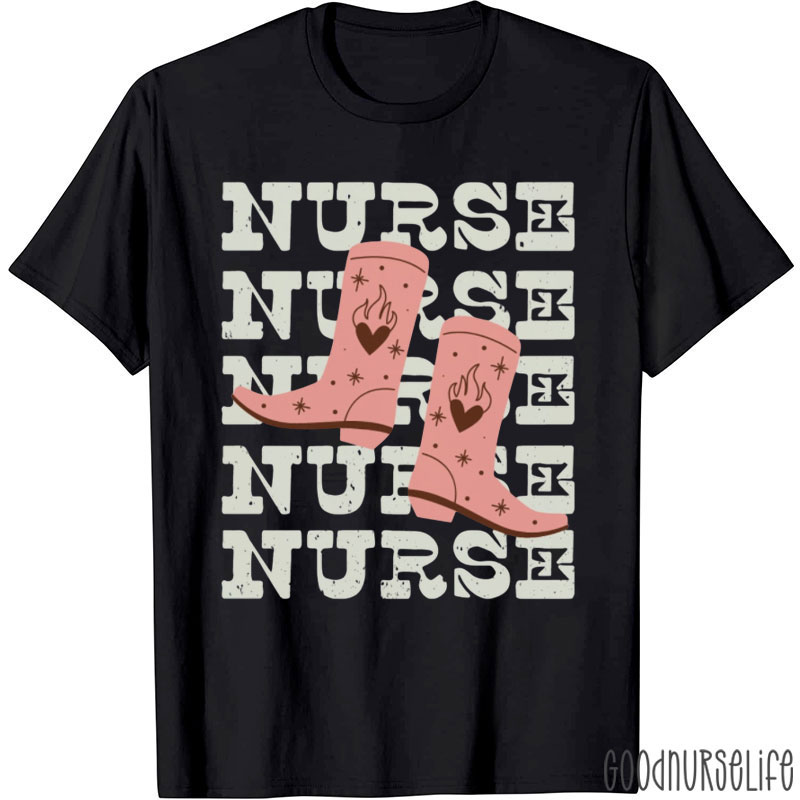 Nurse Cowgirl Boots Registered Nurse T-Shirt