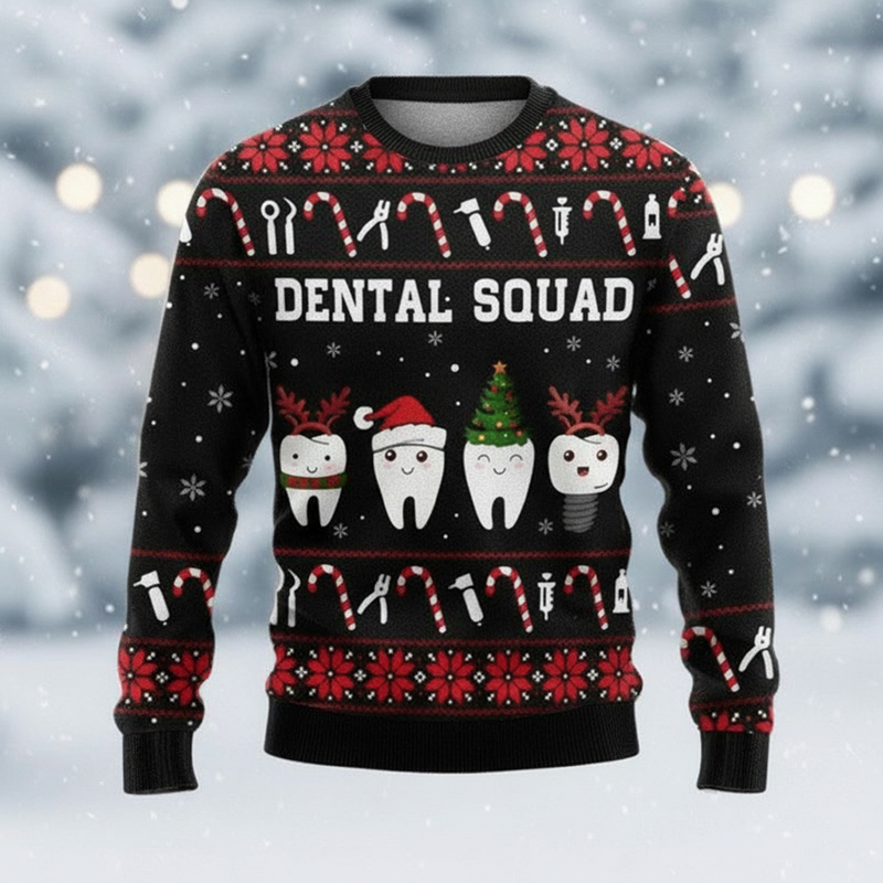 Christmas Vibe Dental Squad Ugly Fluffy Christmas Sweater