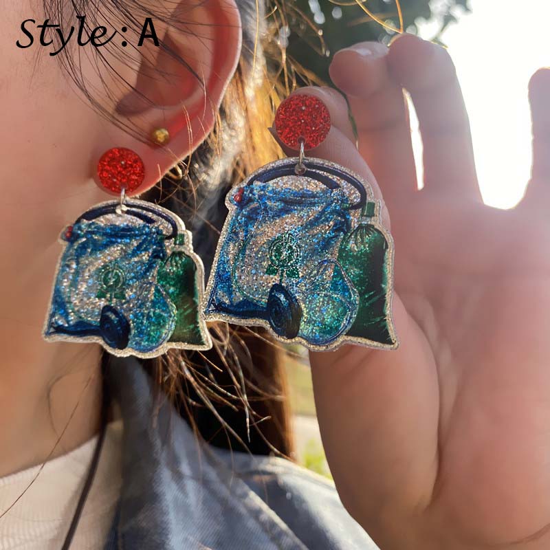 Glitter Pill Nurse Acrylic Earrings