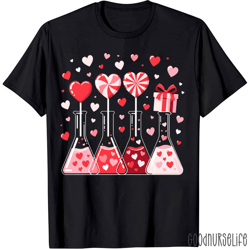 Beaker Test Tube Heart T-Shirt