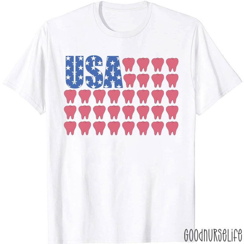 Dental 4th Of July Comfort Patriotic Dentist T-Shirt